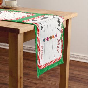 Nimm deine Plätze naughty oder Nice Kurzer Tischläufer