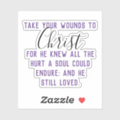 Nimm deine Wunden zu Christus Aufkleber (Blatt)