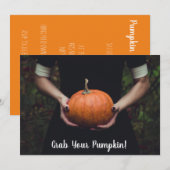 Nimm deinen Pumpkin - Pumpkin Carving Party Einlad Einladung (Vorne/Hinten)