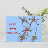 Nimm deinen Smock! Einladungen zum Geburtstag (Stehend Vorderseite)