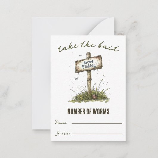 Nimm den Köder! Worm Guessing Game Mitteilungskarte (Vorderseite)