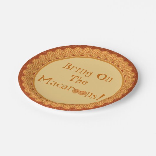 Nimm die Macaroons an! Melaminplatte Pappteller (Schrägansicht)