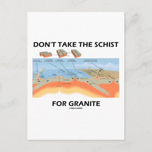 Nimm die Schere nicht für Granit (Geologie-Spaß) Postkarte (Vorderseite)