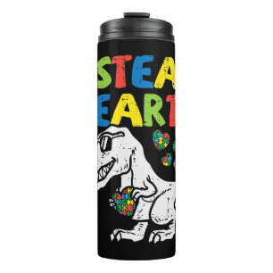 Nimm diese niedliche ich stehle Herz Trex Dinosaur Thermosbecher