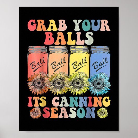 Nimm dir die Bälle der Saison, in der Hippie konse Poster (Vorne)