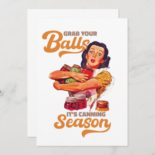 Nimm dir die Bälle, die Konservensaison, schnappe  Einladung (Vorne/Hinten)