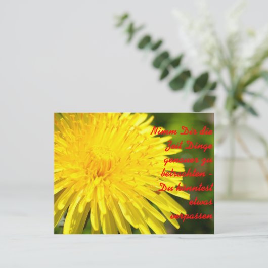 Nimm Dir die Zeit zu b.. Postkarte (Stehend Vorderseite)