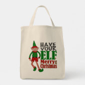 Nimm dir ein fröhliches kleines Weihnachtsfest! Tragetasche (Rückseite)