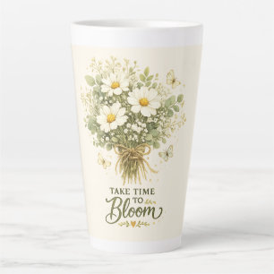 Nimm dir Zeit zum Blühen   Bouquet-Design Milchtasse