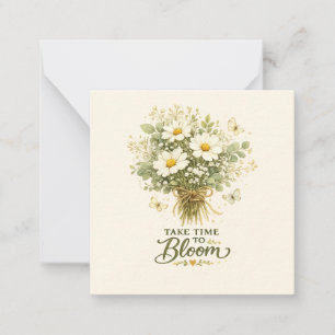 Nimm dir Zeit zum Blühen   Bouquet-Design Mitteilungskarte