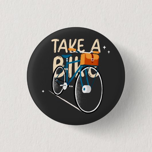 Nimm ein Fahrrad Button (Vorderseite)