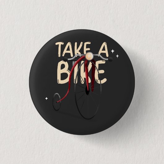 Nimm ein Fahrrad Button (Vorderseite)