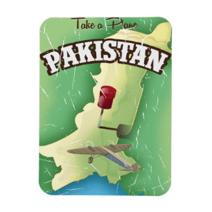 Nimm ein Flugzeug Pakistan Reiseplakat Magnet