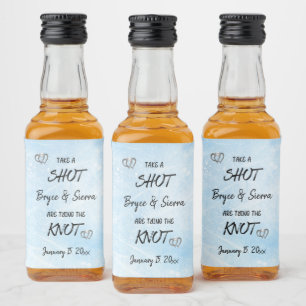 Nimm einen Shot und binde den Knoten Personalisier Alkoholflaschenetikett