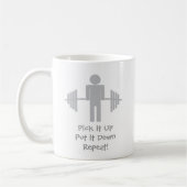 Nimm es hoch, nimm es ab Wiederholung! Fitness Gym Kaffeetasse (Links)