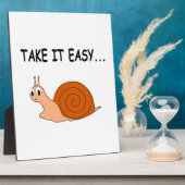 Nimm es leicht Niedlichen Cartoon Snail Fotoplatte (Seite)