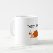 Nimm es leicht Niedlichen Cartoon Snail Kaffeetasse (Vorderseite Links)