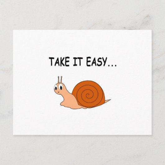 Nimm es leicht Niedlichen Cartoon Snail Postkarte (Vorderseite)