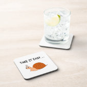 Nimm es leicht Niedlichen Cartoon Snail Untersetzer (Rechte Seite)