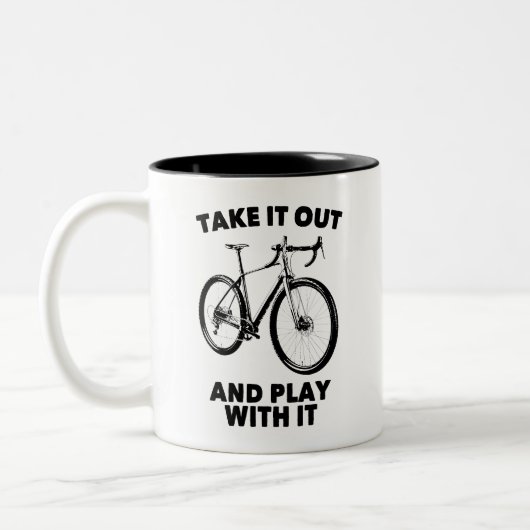 Nimm es raus und spiele mit ihm Fahrrad Zweifarbige Tasse (Links)