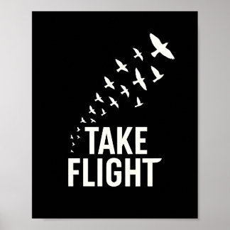 Nimm Flug Motivationsvogeldesign Poster