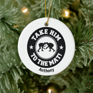 Nimm ihn zur Matte! Wrestling Weihnachten Keramik Ornament