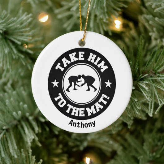 Nimm ihn zur Matte! Wrestling Weihnachten Keramik Ornament (Baum)