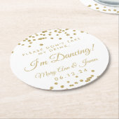 Nimm meinen Drink nicht! Gold Confetti White Runder Pappuntersetzer (Angewinkelt)