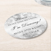 Nimm meinen Drink nicht! Silber-Shimmer-Leuchten Runder Pappuntersetzer (Angewinkelt)