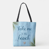 Nimm mich mit zum Strand Küste Light Blue Rustic W Tasche (Rückseite)