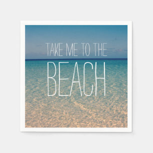 Nimm mich mit zum Summer Blue Sky Sand am Strand Serviette