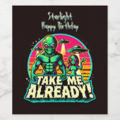 Nimm mich schon! UFO Adventures Weinetikett (Einzelnes Label)