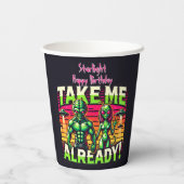 Nimm mich über die Sterne! Pappbecher (Rückseite)