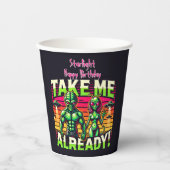 Nimm mich über die Sterne! Pappbecher (Vorderseite)