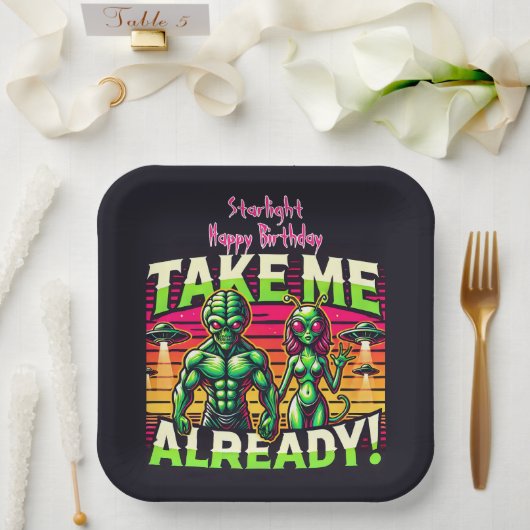 Nimm mich über die Sterne! Pappteller (Hochzeit)