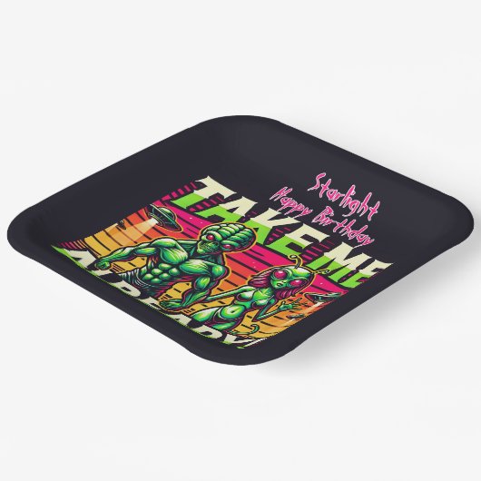 Nimm mich über die Sterne! Pappteller (Gewinkelt)