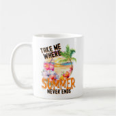 Nimm mich, wo der Sommer nie endet, die Sommerwobe Kaffeetasse (Links)