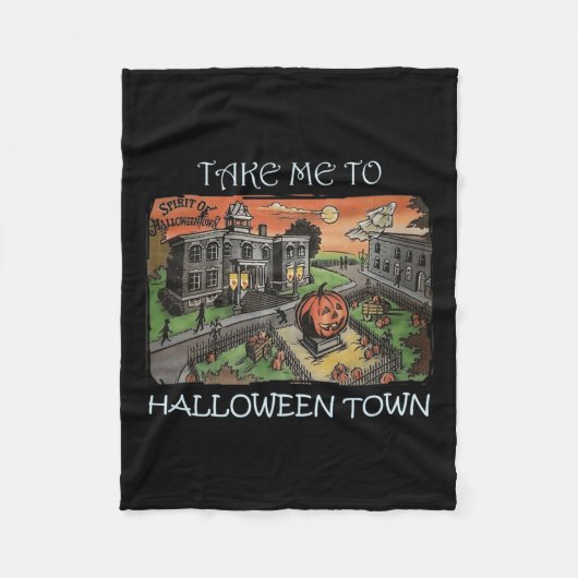 Nimm mich zu Halloween-Kostüm Fleecedecke (Vorderseite)