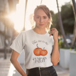 Nimm mich zum Pumpkinpflaster T-Shirt<br><div class="desc">Niedlich und unterhaltsam zum Shirt für die Herbstsaison. Rustikale Aquarell-Abbildung von Orangenkürbis mit Text,  der sagt: "Bring mich zum Kürbispflaster."</div>