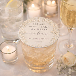 Nimm mir nicht mein Getränk, ich tanze Barocke Hoc Runder Pappuntersetzer