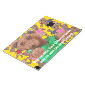 Nimm wirksame Notizen, sonst schicke ich den Bären Notizblock (angewinkelt)