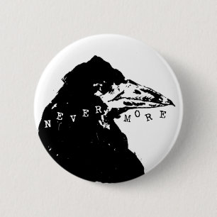 Nimmermehr-Rabe von Edgar Allan Poe Button