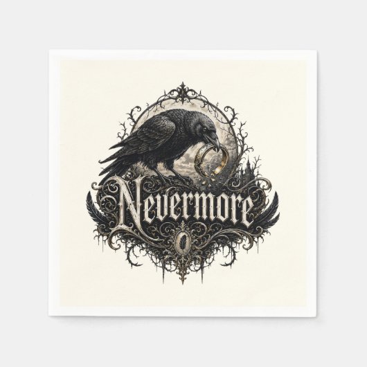 Nimmerwieder-Raben-Scheidungsfeier Serviette (Vorderseite)