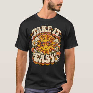 Nimm's Easy Groovy Retro-Sonnen-Grafik-T-Shirt T-Shirt