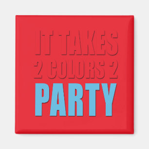 Nimmt 2 Partyblau der Farbe2: rot Magnet