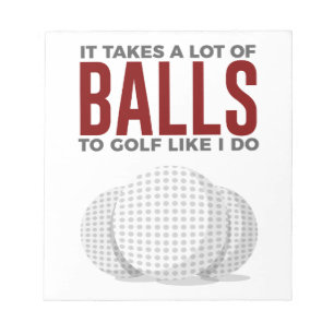 Nimmt Bälle, um Golf zu spielen, wie ich tue Notizblock