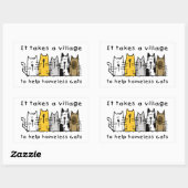 Nimmt ein Dorf Hilfe Obdachlose Katzen Rechteckiger Aufkleber (Blatt)