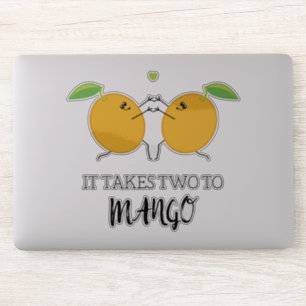 Nimmt zwei zu Mango Tango Funny Food Puff Aufkleber