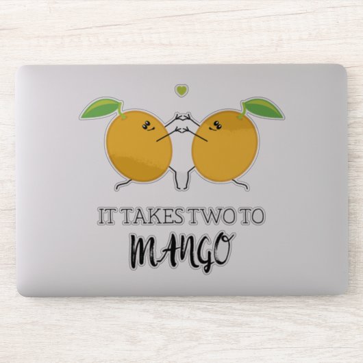 Nimmt zwei zu Mango Tango Funny Food Puff Aufkleber (Computer)