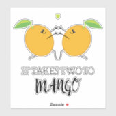 Nimmt zwei zu Mango Tango Funny Food Puff Aufkleber (Blatt)